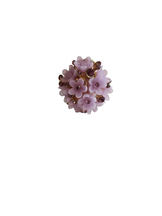 unknown Jewelry - Costume Jewelry Ring Lilac and rhinestones adjustable band